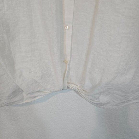Old Navy Button Up Shirt Women Plus Size 4X White Twist Front Collared Neutral - Picture 3 of 7